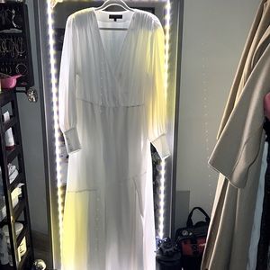 Maxi white satin dress